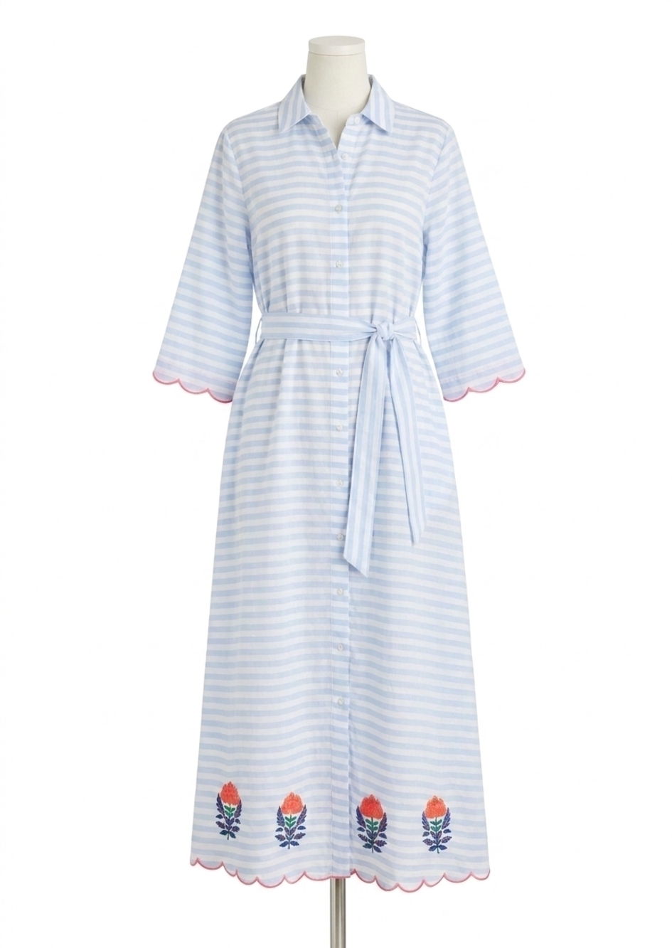 NEW VILAGALLO striped shirt dress in light blue